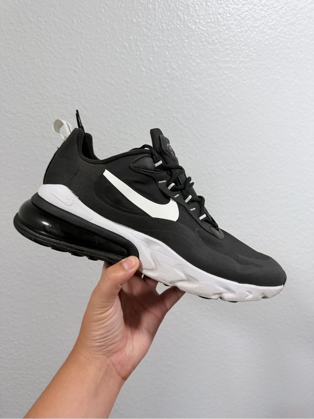Nike Black and White Air Max 270 react